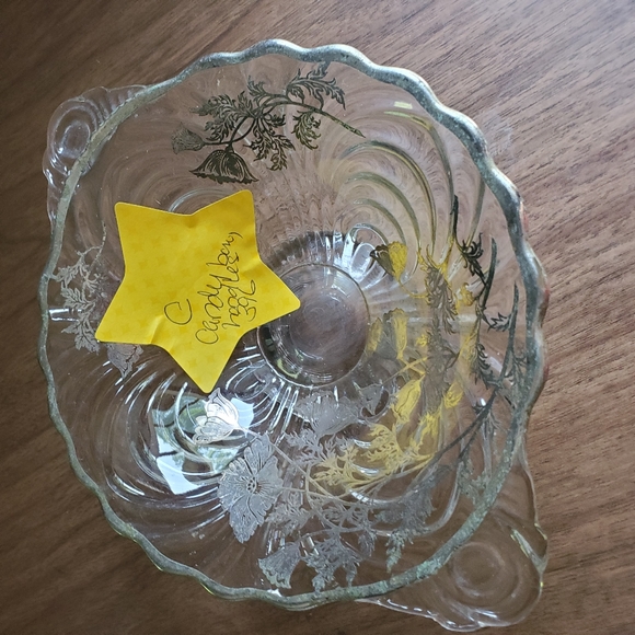 Vtg Sterling City Glass Co Sterling On Crystal Footed Handles Candy Fruit Bowl - Picture 14 of 14